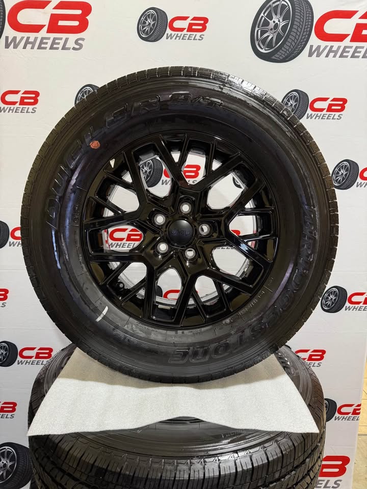 Jeep Wrangler 18" OEM Gloss Black Wheels and Tires (Set of 5)