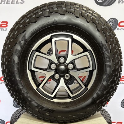 Jeep Gladiator Rubicon 17" OEM Machined Black Wheels and Tires (Set of 5)