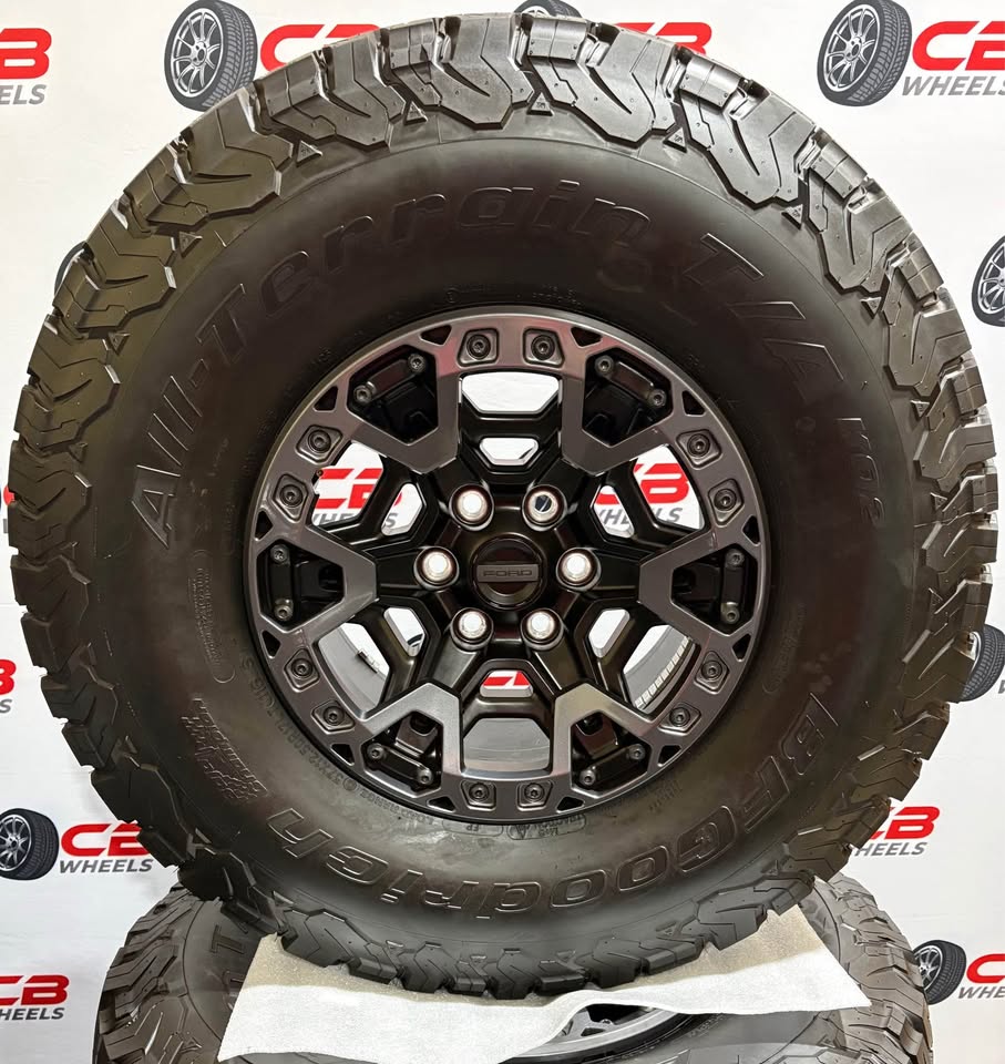 Ford F150 Raptor R 17" OEM Matte Black Wheels and 37" Tires