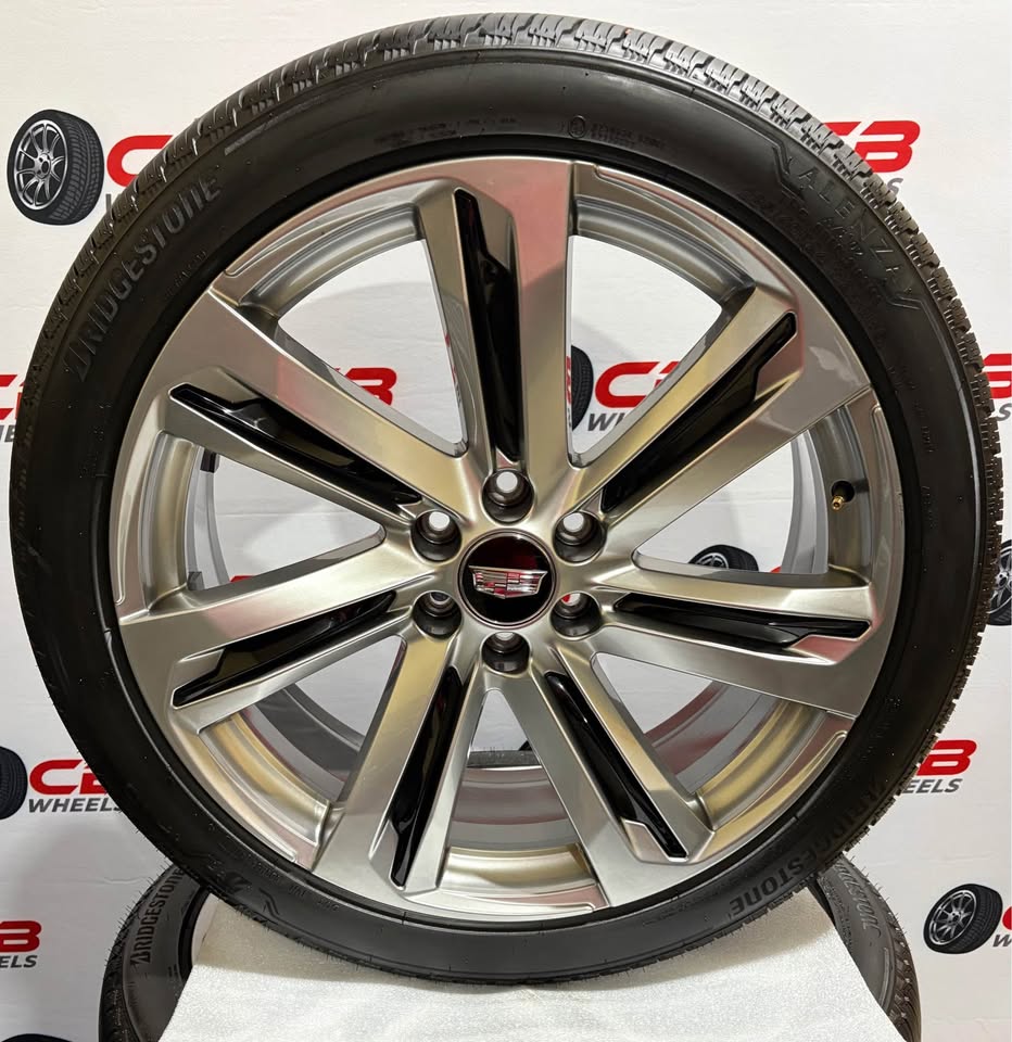 Cadillac Escalade ESV 24" OEM Hypersilver W/ Black Inserts Wheels and Tires