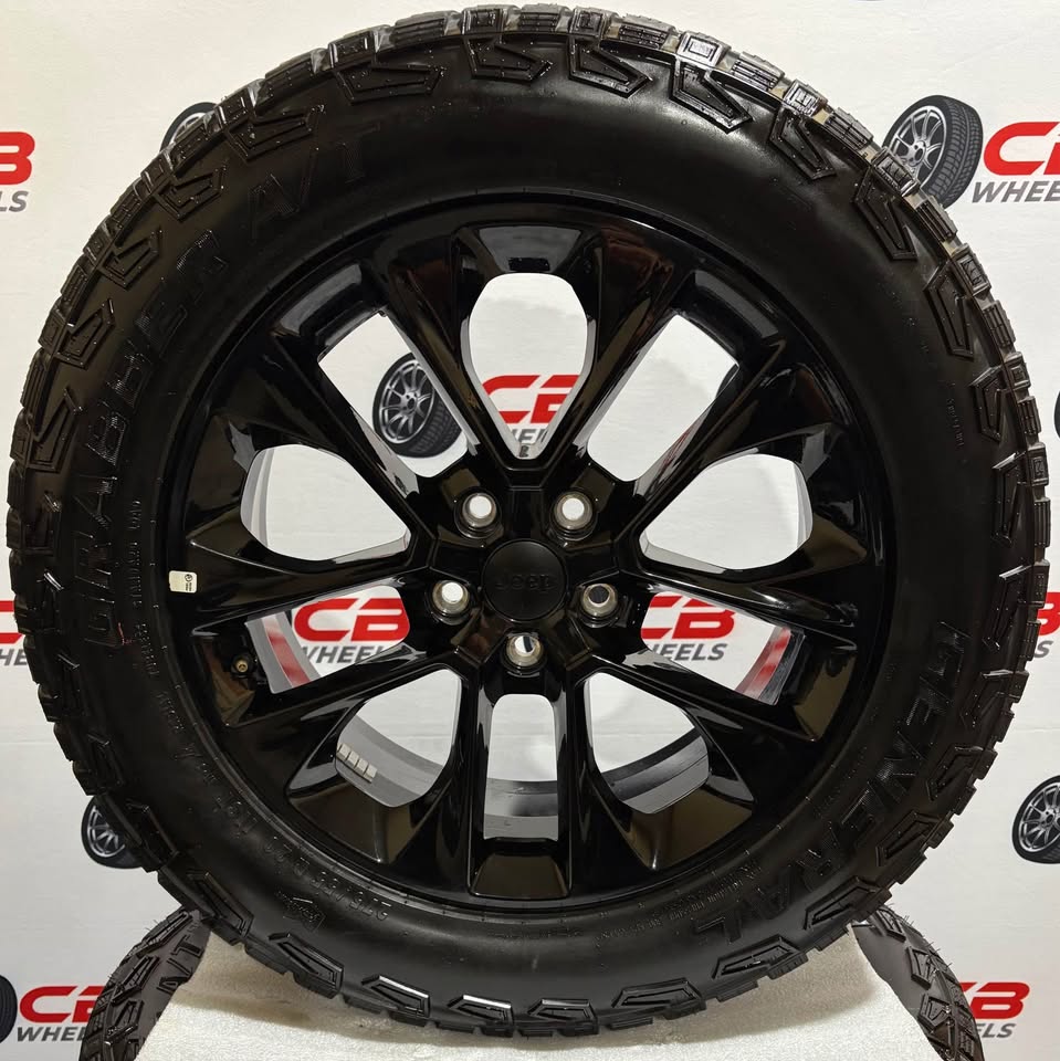 Jeep Wrangler 20" OEM Gloss Black Wheels and Tires (Set of 5)
