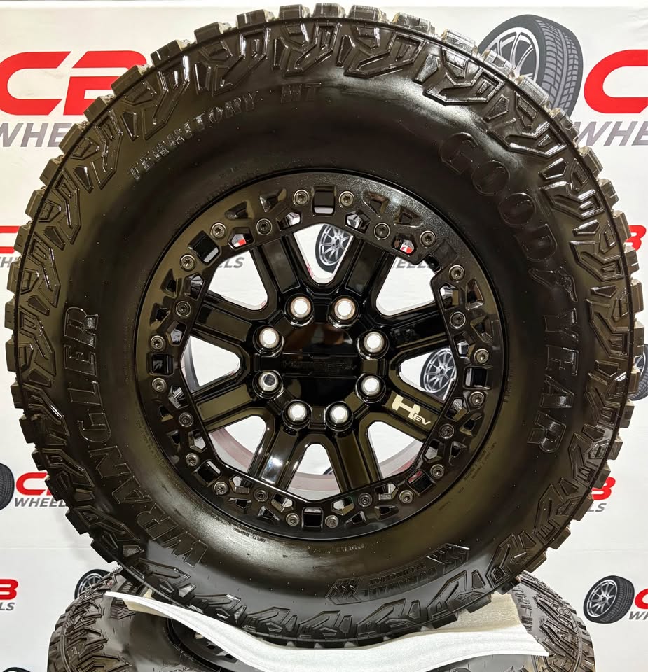 Brand New GMC Hummer EV 18" OEM Gloss Black Beadlock Wheels and Tires