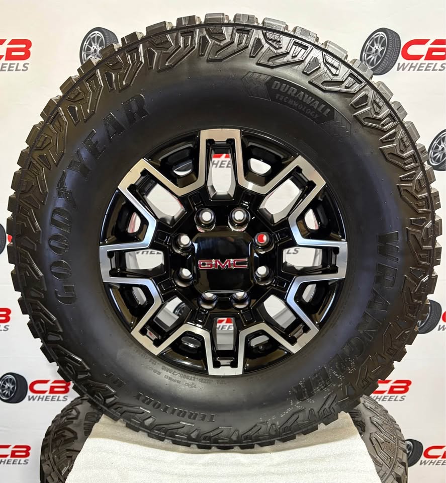GMC 2500 3500 HD AT4X 18” OEM Machined Black Wheels and Tires