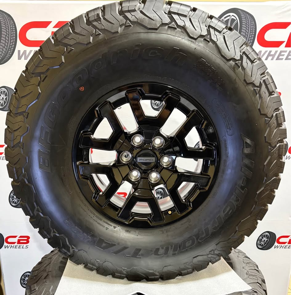Ford Bronco Raptor 17" OEM Gloss Black Wheels and 37” Tires
