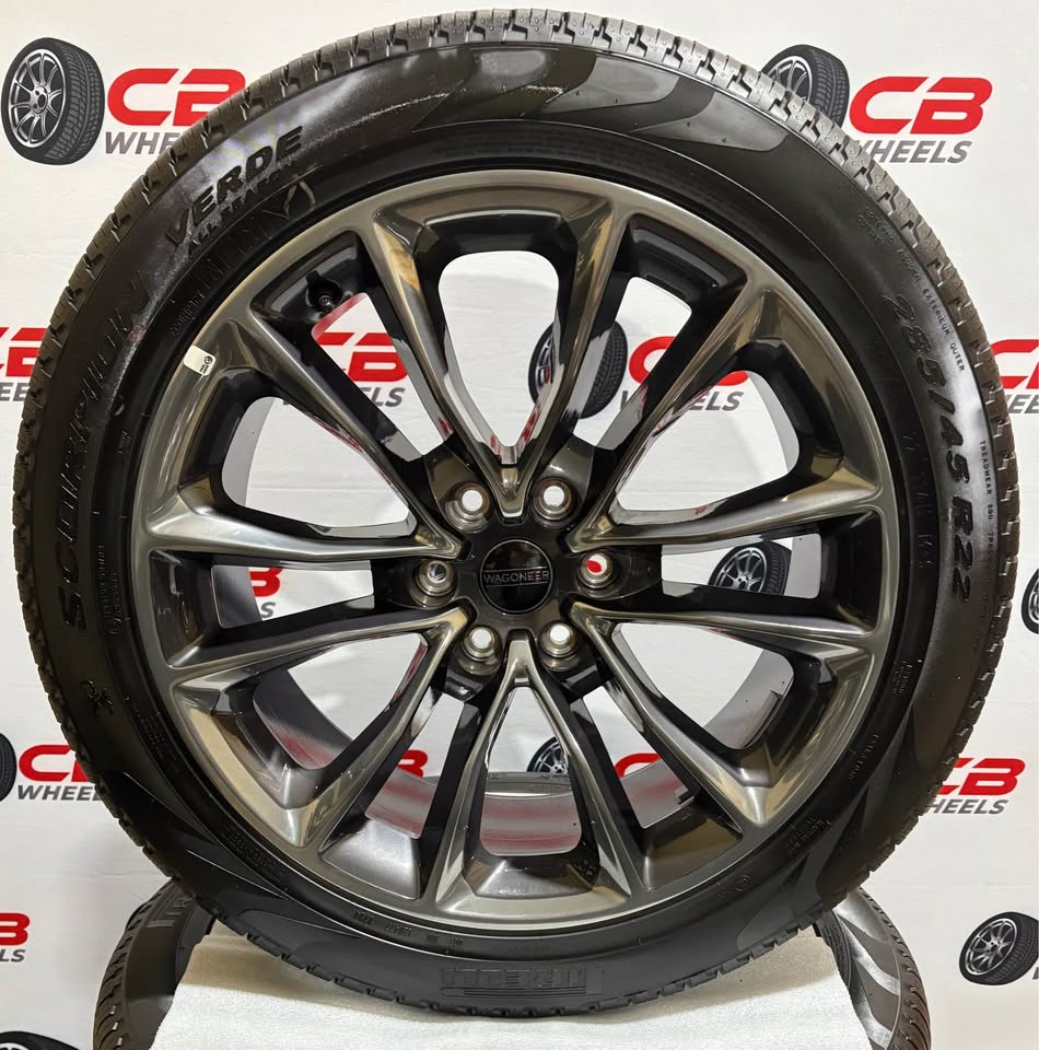 Jeep Wagoneer 22" OEM Polished Charcoal Wheels and Tires
