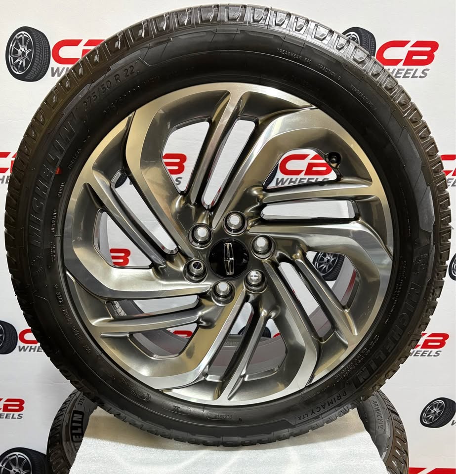Lincoln Navigator 22" OEM Machined Charcoal Takeoff Wheels and Tires