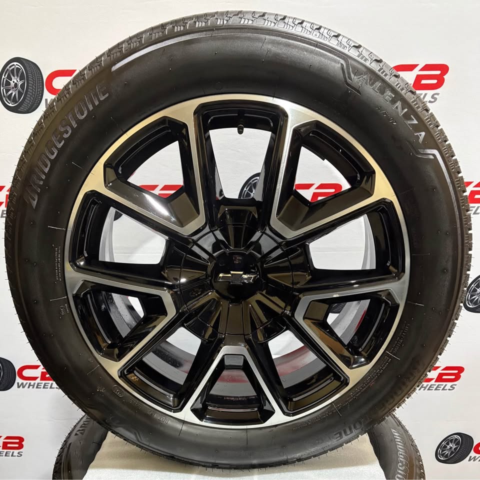 NEW Chevrolet Tahoe Suburban RST 22" OEM Machined Gloss Black Wheels and Tires