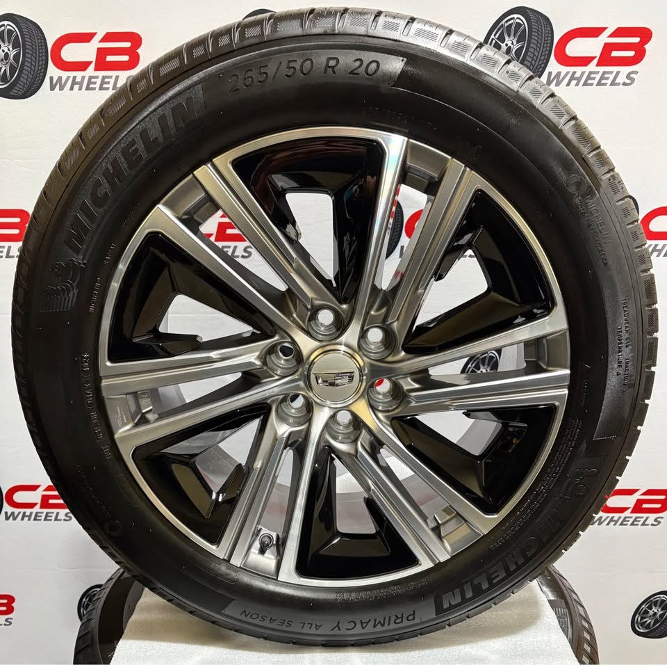 Cadillac Lyriq 20" OEM Machined Charcoal W/ Black Inserts Takeoff Wheels and Tires