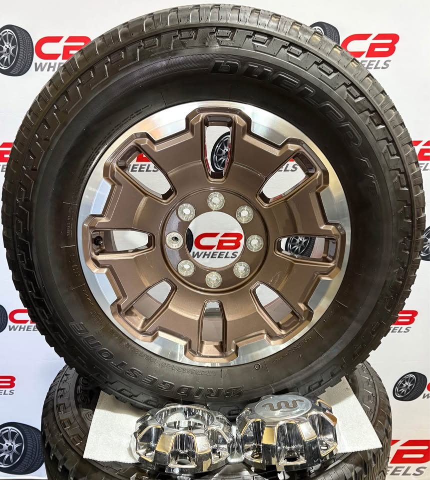 Ford King Ranch F250/F350 20" OEM Machined Bronze Takeoff Wheels and Tires With Caps
