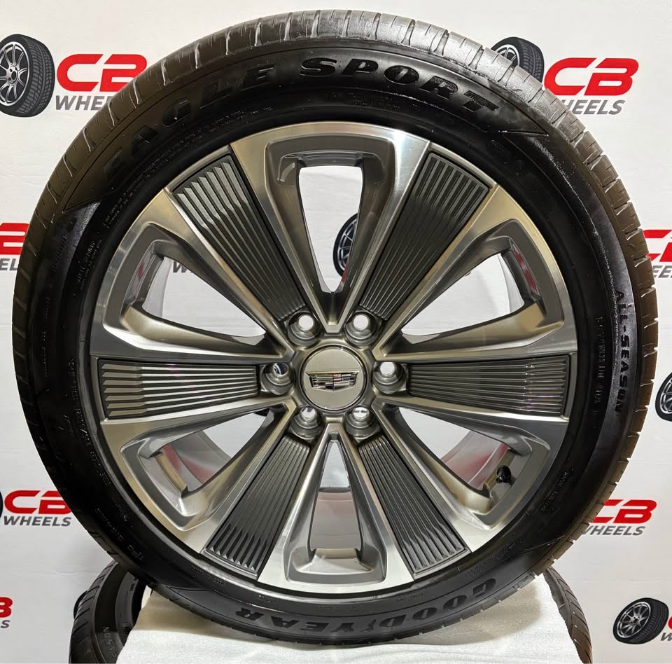 Cadillac Vistiq 21" OEM Hypersilver W/ Charcoal Inserts Takeoff Wheels and Tires