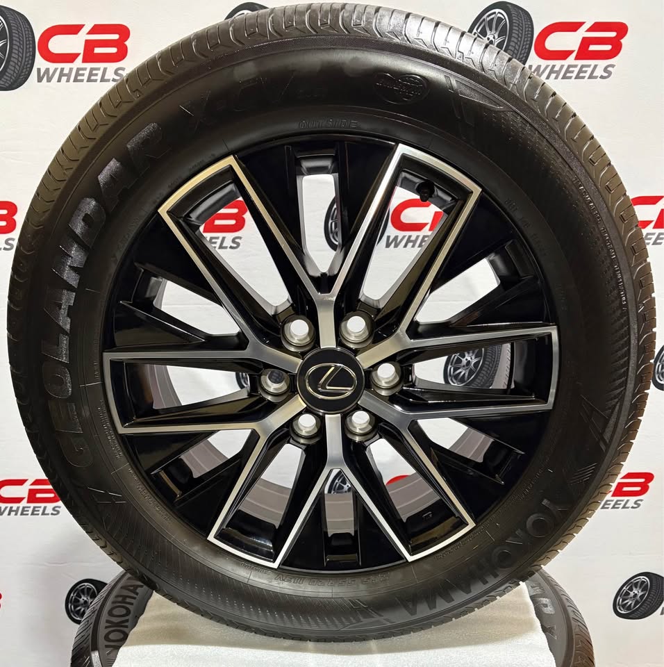 Lexus GX550 20" OEM Machined Gloss Black Takeoff Wheels and Tires
