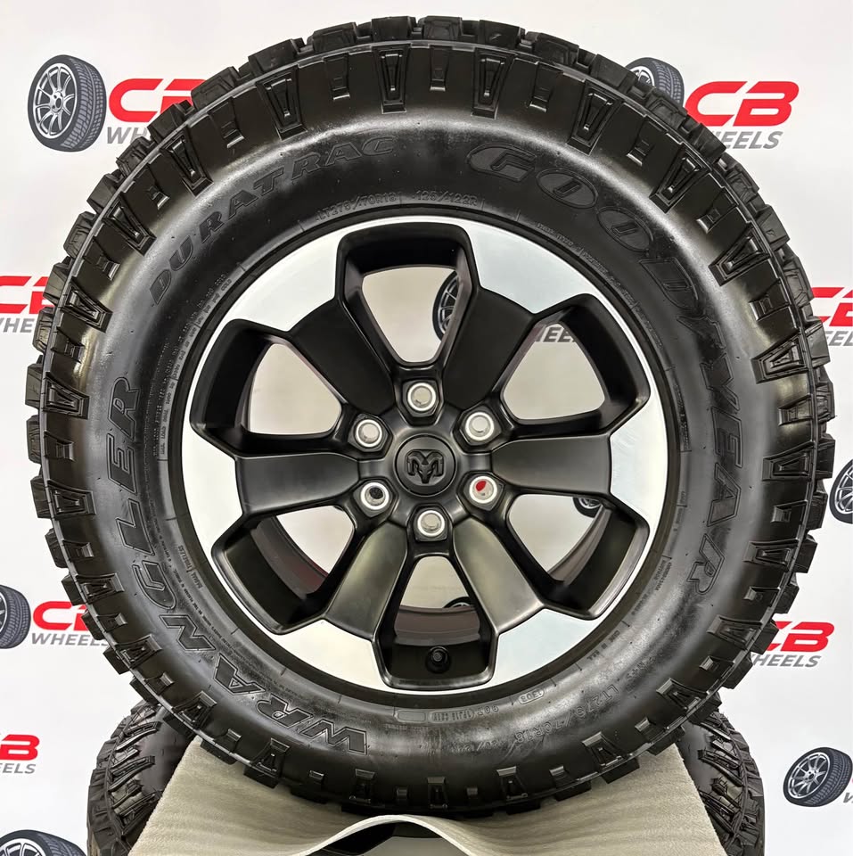 Ram 1500 Rebel 18" OEM Machined Matte Black Wheels and Tires