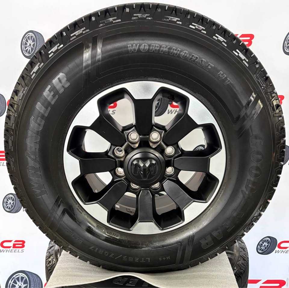 Ram 2500/3500 Power Wagon 17" OEM Machined Black Takeoff Wheels and Tires