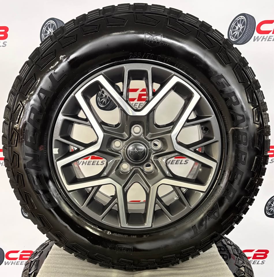Jeep Wrangler 18" OEM Machined Charcoal Wheels and Tires