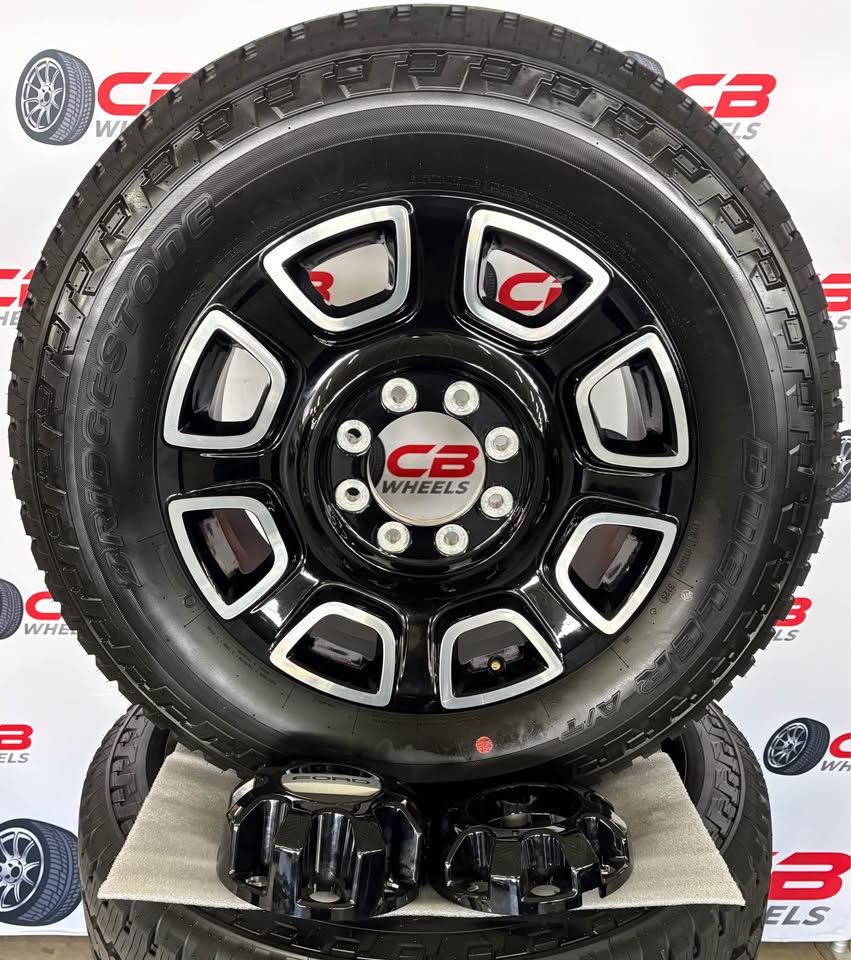Ford F250/F350 Super Duty Platinum 20" OEM Machined Black Wheels and Tires