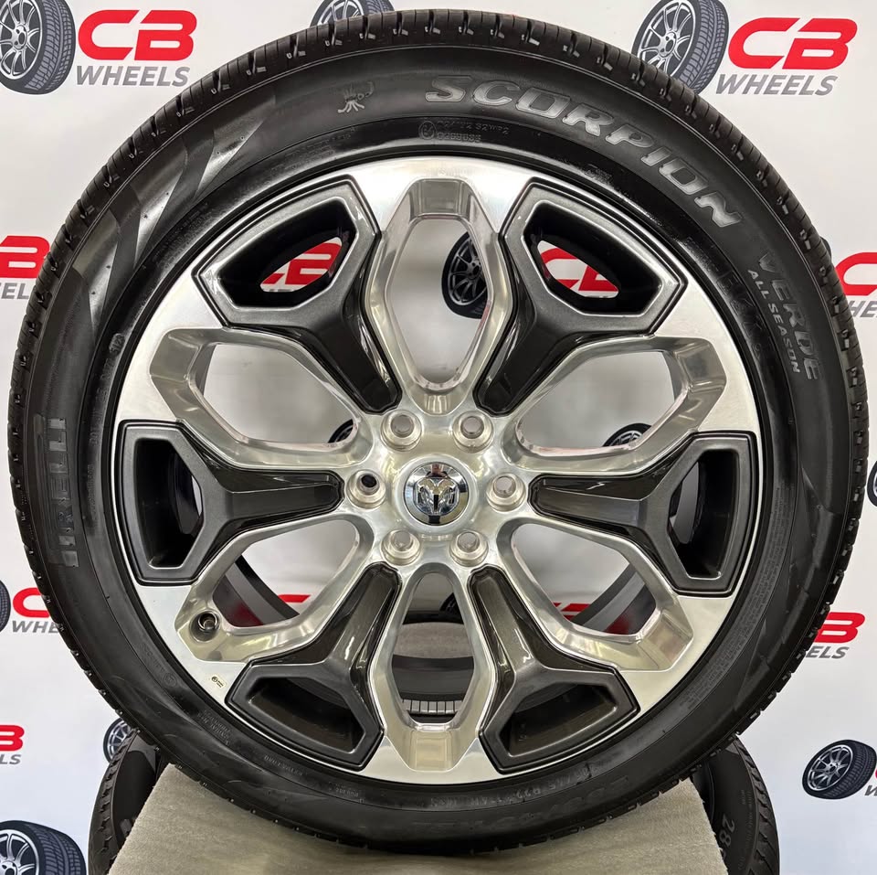 Ram 1500 Limited 22" OEM Polished Charcoal Takeoff Wheels and Tires