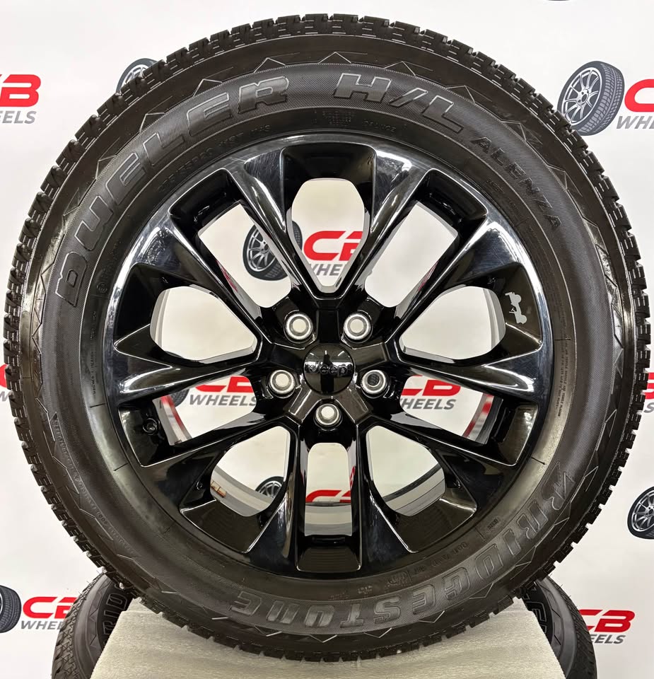 Jeep Wrangler 20" OEM Gloss Black Takeoff Wheels and Tires