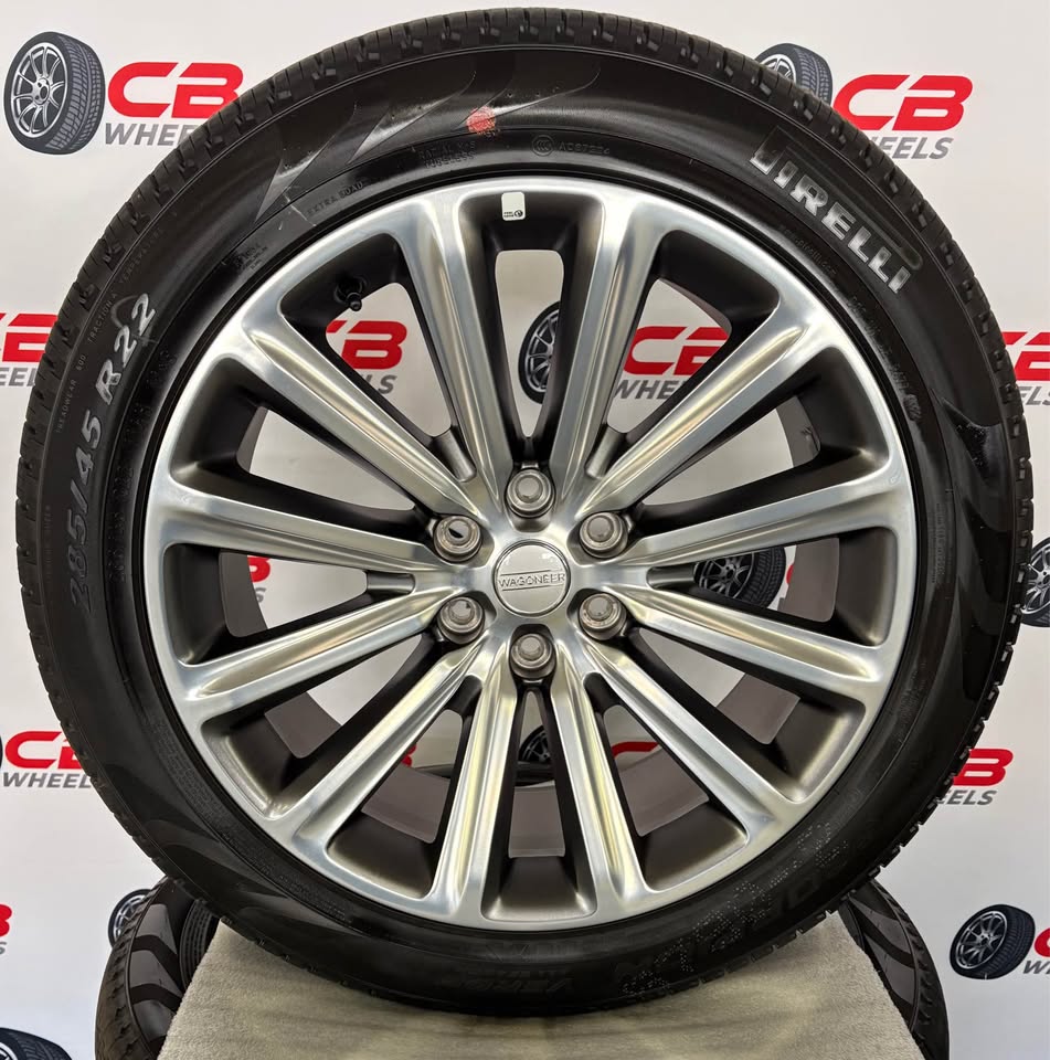 NEW Jeep Wagoneer 22" OEM Polished Charcoal Takeoff Wheels and Tires