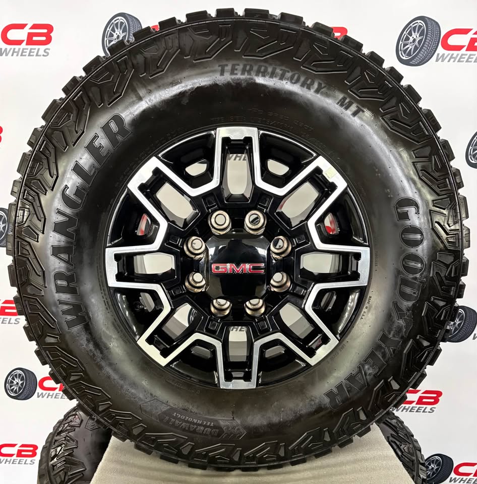 GMC HD AT4X 18" OEM Machined Black Wheels and Tires
