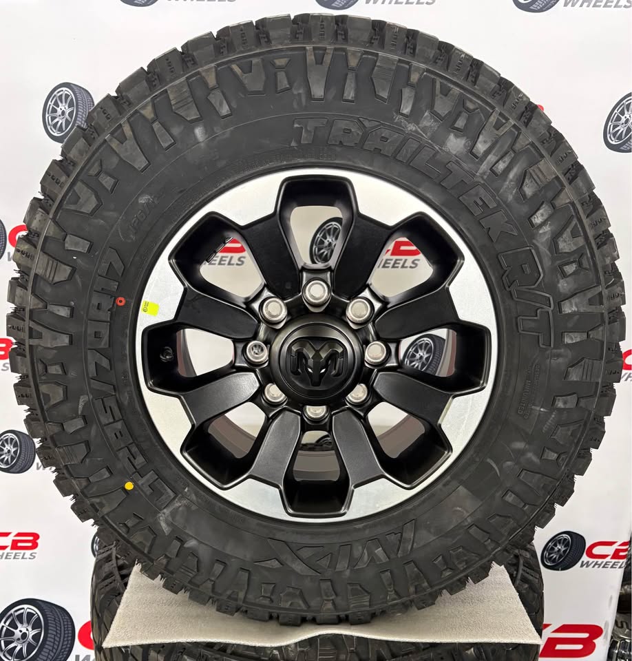 NEW Ram 2500/3500 17" OEM Machined Black Wheels and Tires