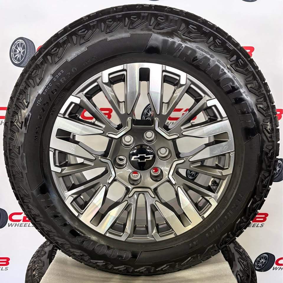 Chevrolet Tahoe Z71 20" OEM Machined Charcoal Takeoff Wheels and Tires