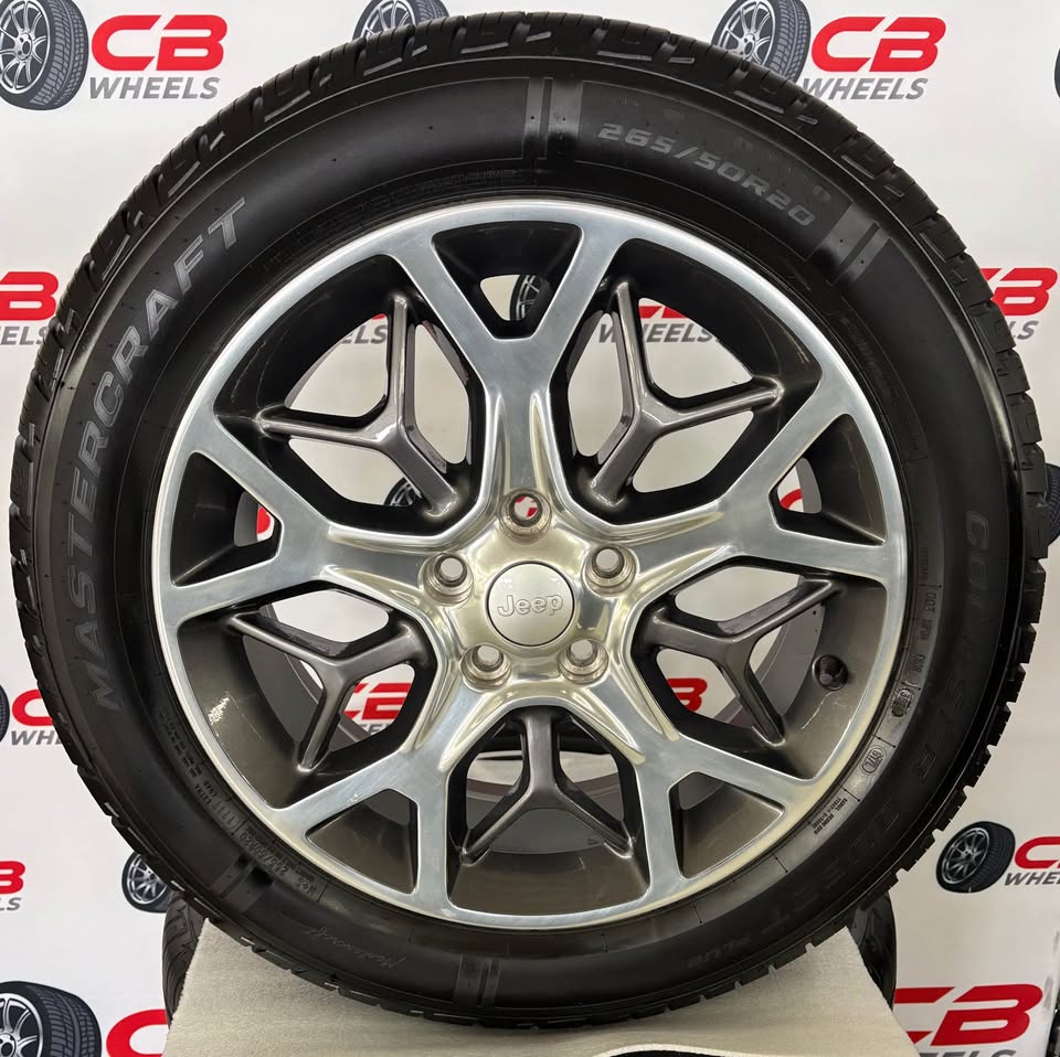 Jeep Grand Cherokee 20" OEM Polished Charcoal Takeoff Wheels and Tires
