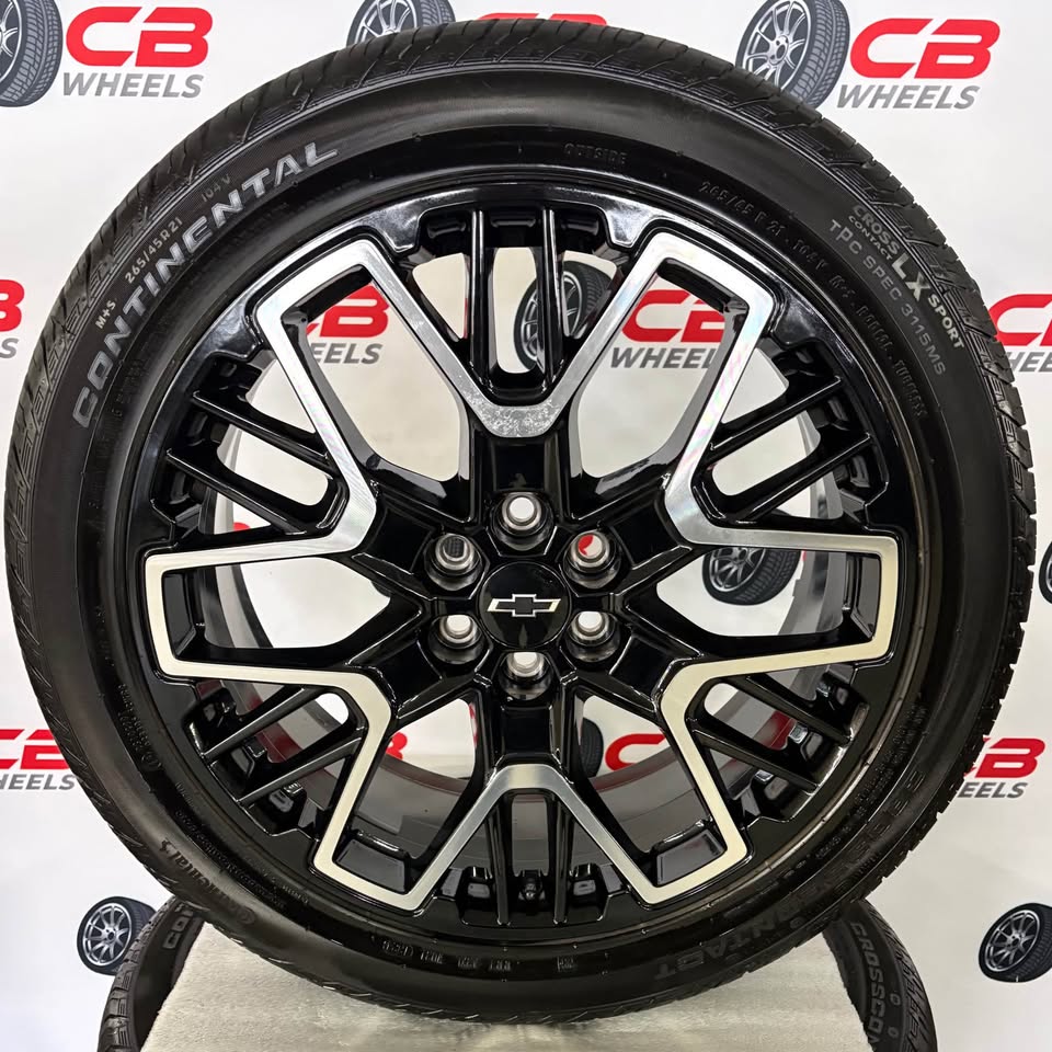 Chevrolet Blazer 21" OEM Machined Gloss Black Wheels and Tires