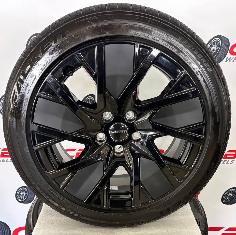 Jeep Wagoneer S 20" OEM Gloss Black W/ Inserts Takeoff Wheels and Tires