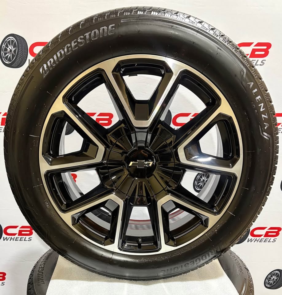 Chevrolet Tahoe RST 22" OEM Machined Gloss Black Takeoff Wheels and Tires