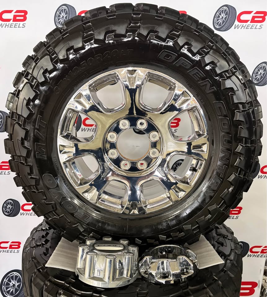 Ford F250/F350 20" OEM PVD Takeoff Wheels and 37" Toyo MT Tires