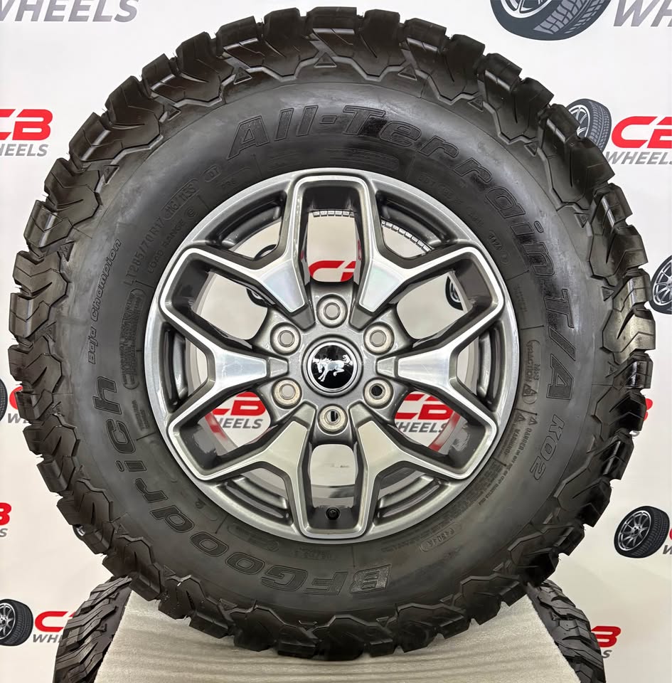 Ford Bronco 17" OEM Machined Charcoal Takeoff Wheels and Tires