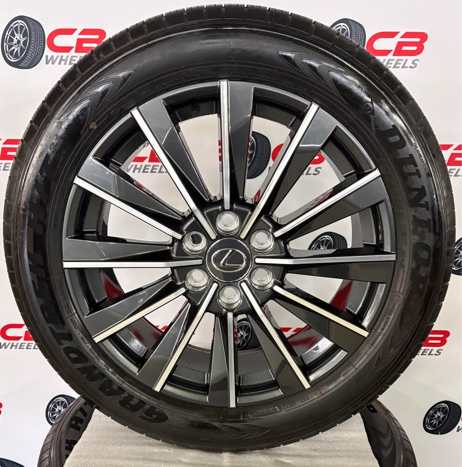 Lexus GX550 22" OEM Machined Charcoal Takeoff Wheels and Tires