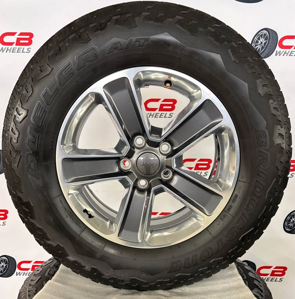 Jeep Wrangler 18" OEM Polished Charcoal Wheels and Tires