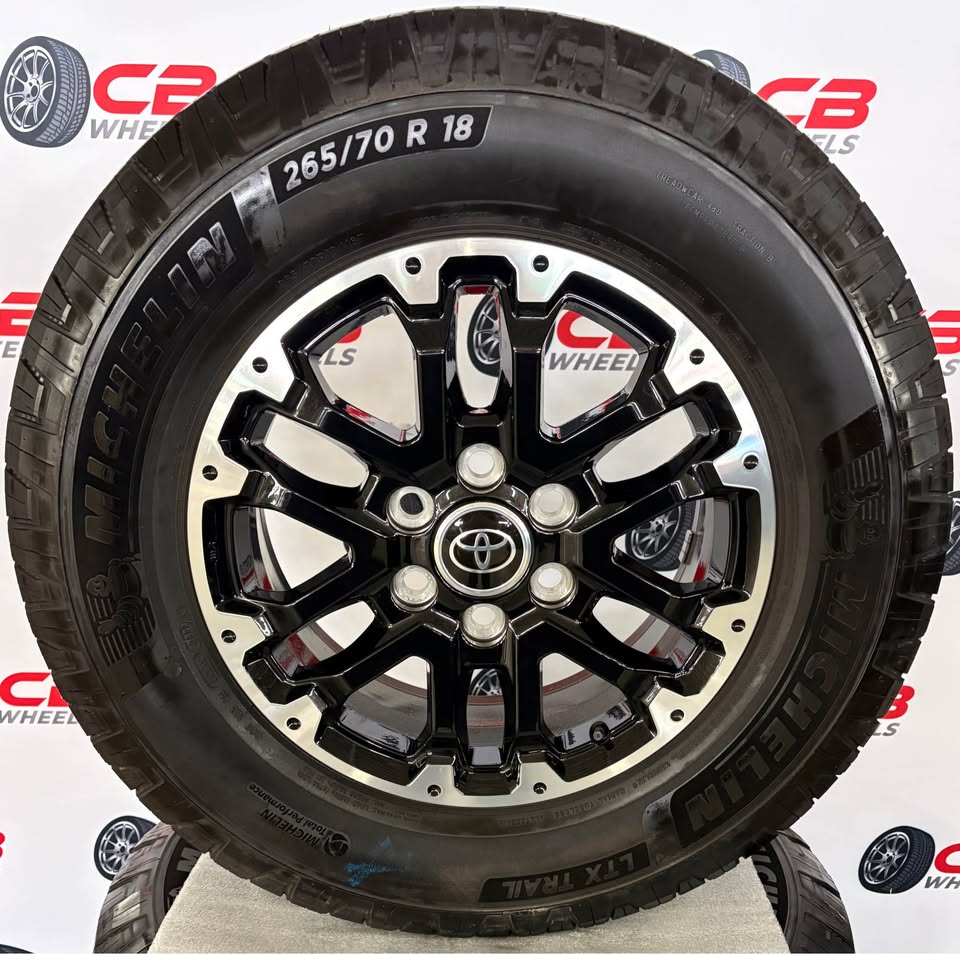 Toyota Tundra 18" OEM Machined Black Takeoff Wheels and Tires