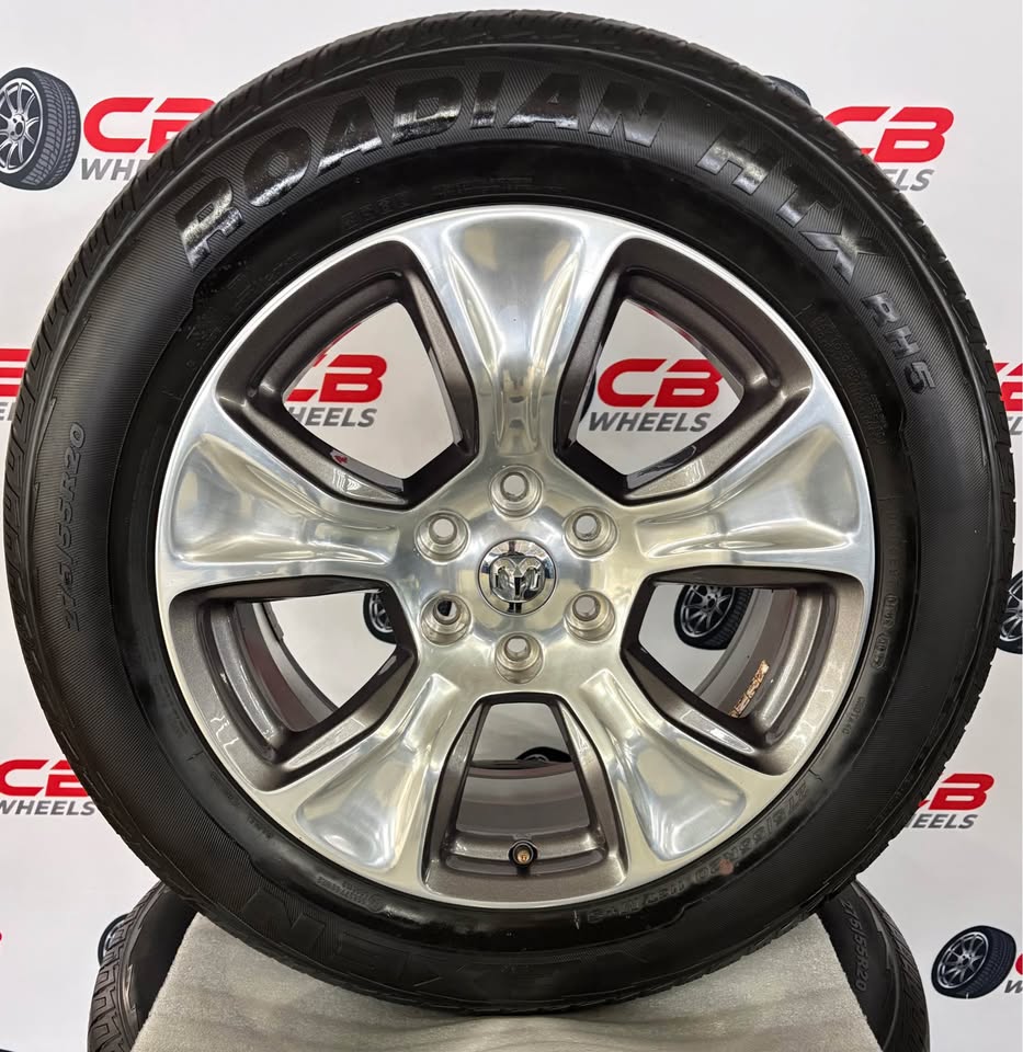 Ram 1500 20" OEM Polished Charcoal Takeoff Wheels and Tires