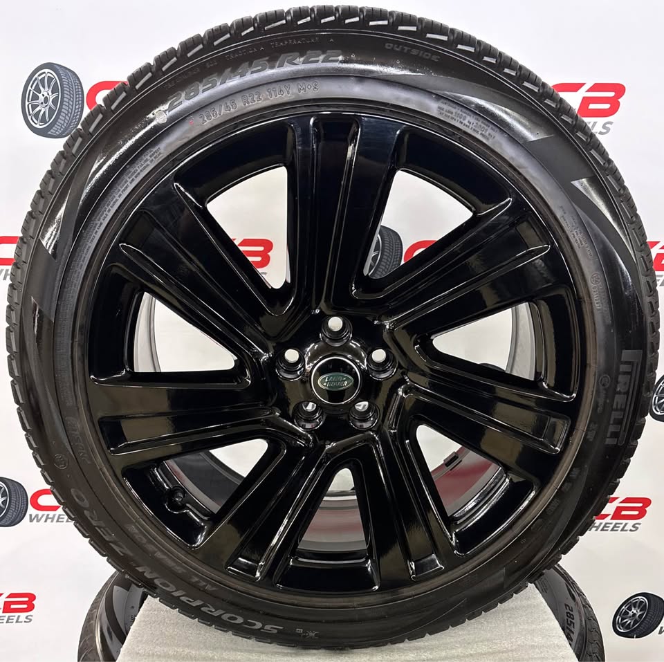 Land Rover Range Rover 22" OEM Gloss Black Takeoff Wheels and Tires