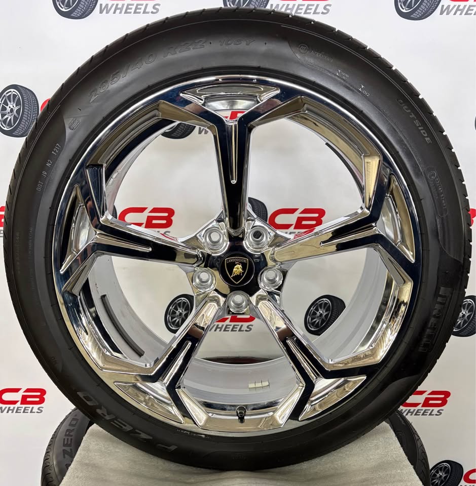 Lamborghini Urus 22" OEM Chrome Takeoff Wheels and Tires