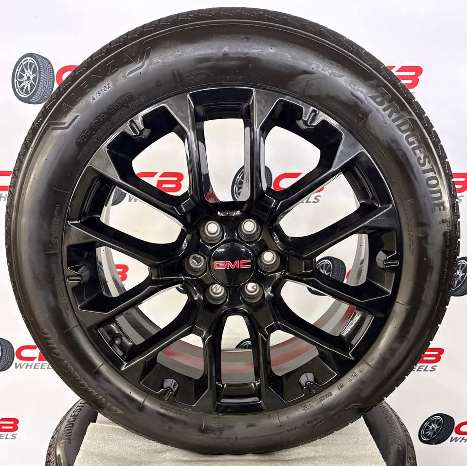GMC Yukon 22" OEM Gloss Black Takeoff Wheels and Tires