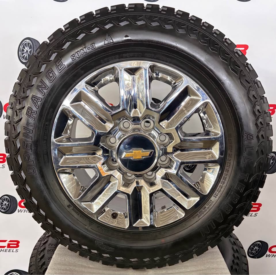Chevrolet Silverado 2500/3500 High Country 20" OEM PVD Chrome Takeoff Wheels and Tires