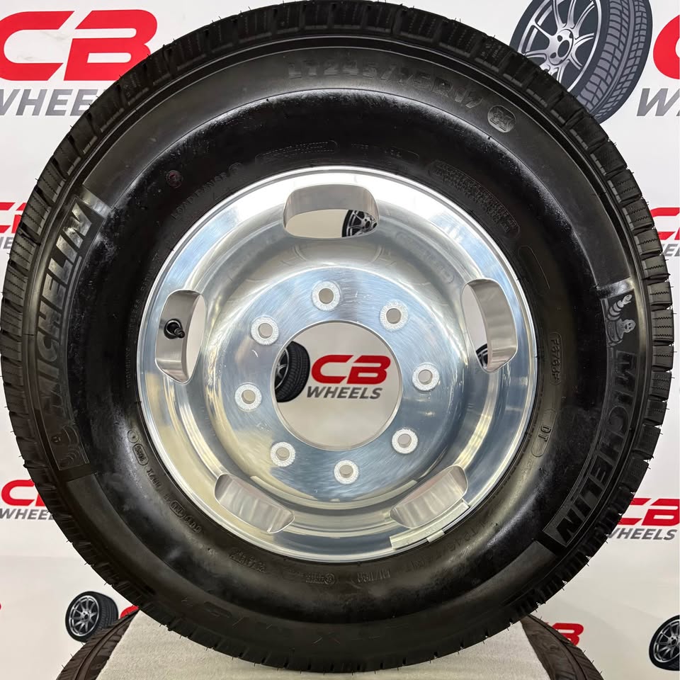 Ford F350 Dually 17" OEM Polished Takeoff Wheels and Tires