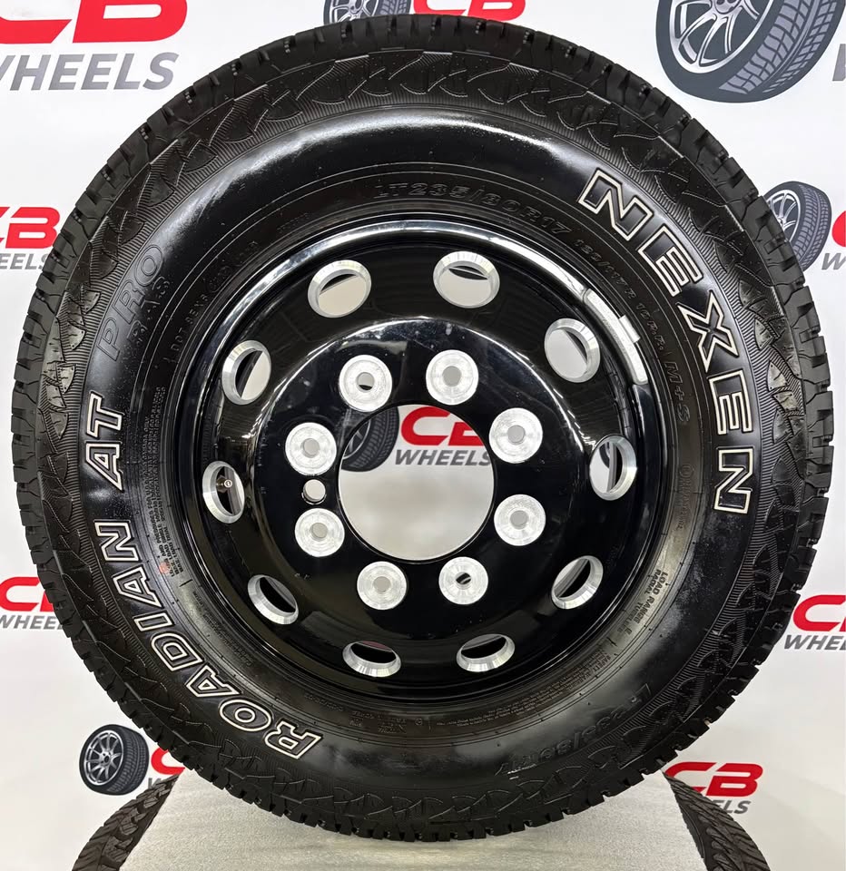 Ram 3500 Dually Limited Night Edition 17" OEM Gloss Black Takeoff Wheels and Tires