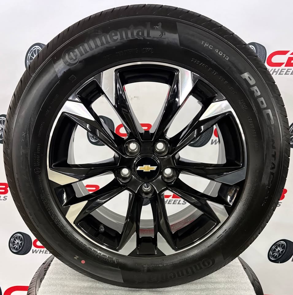Chevrolet Trailblazer 17" OEM Machined Gloss Black Takeoff Wheels and Tires