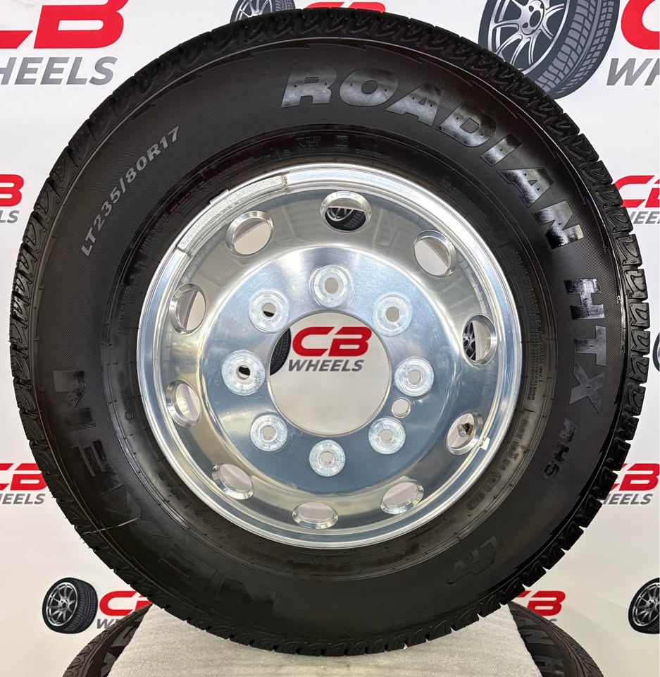 Ram 3500 Dually 17" OEM Polished Takeoff Wheels and Tires