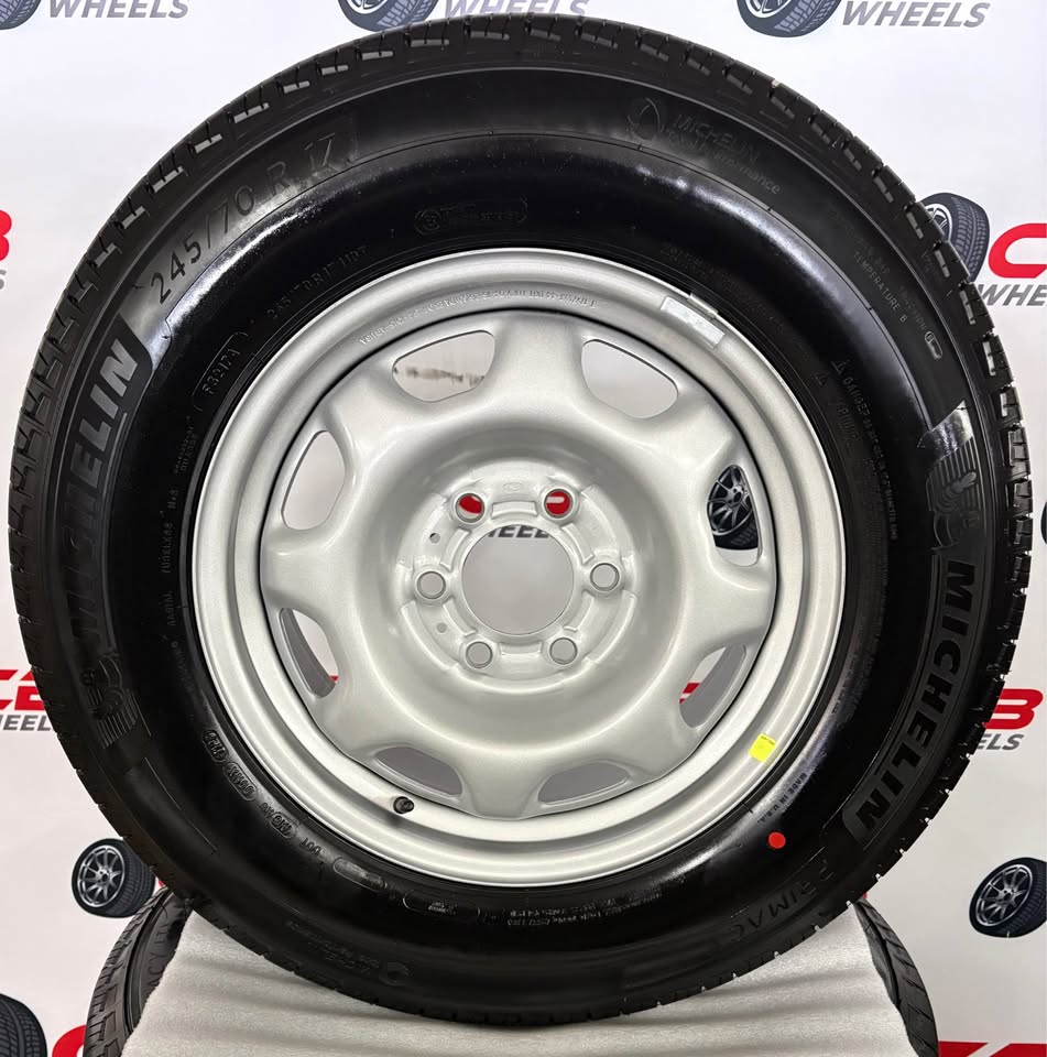 Ford F150 17" OEM Silver Steel Takeoff Wheels and Tires