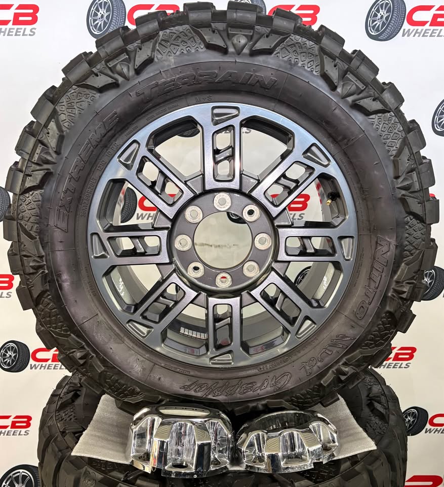 Ford F250/F350 Limited 20" OEM Machined Charcoal Wheels With 35" NITTO Mud Grappler Tires