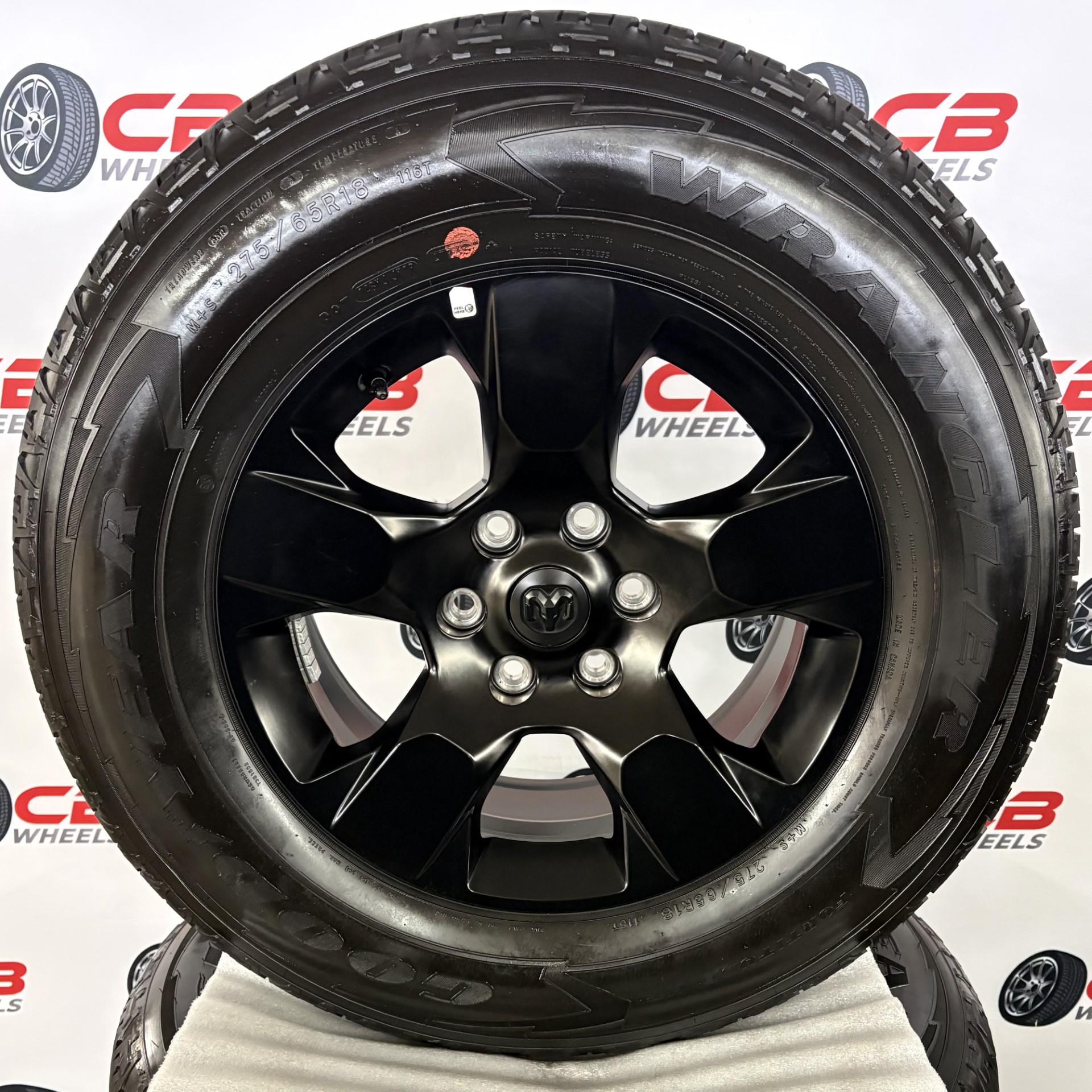 Ram 1500 18" OEM Matte Black Takeoff Wheels and Tires