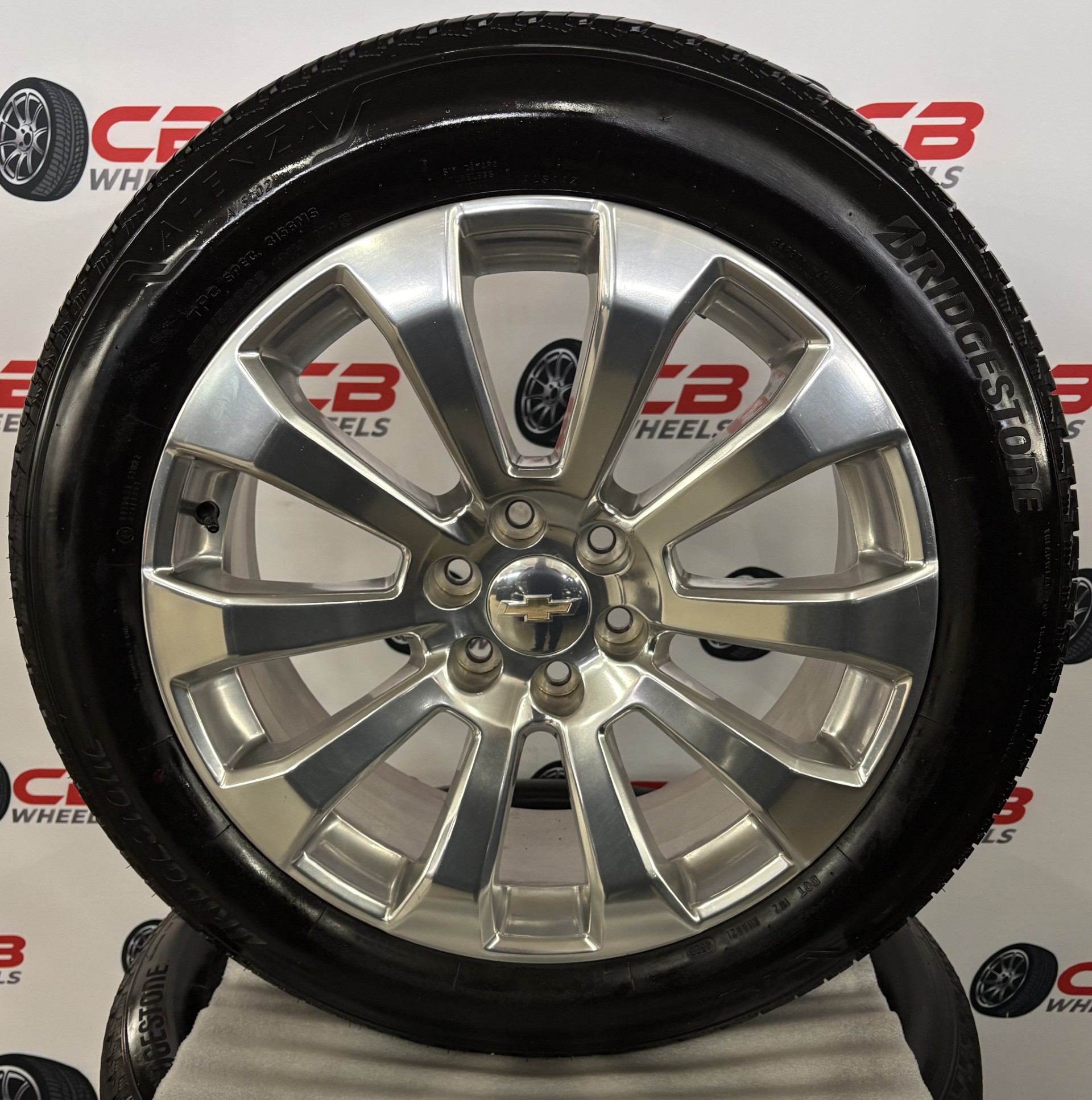 Chevrolet Tahoe 22" OEM Polished Takeoff Wheels and Tires