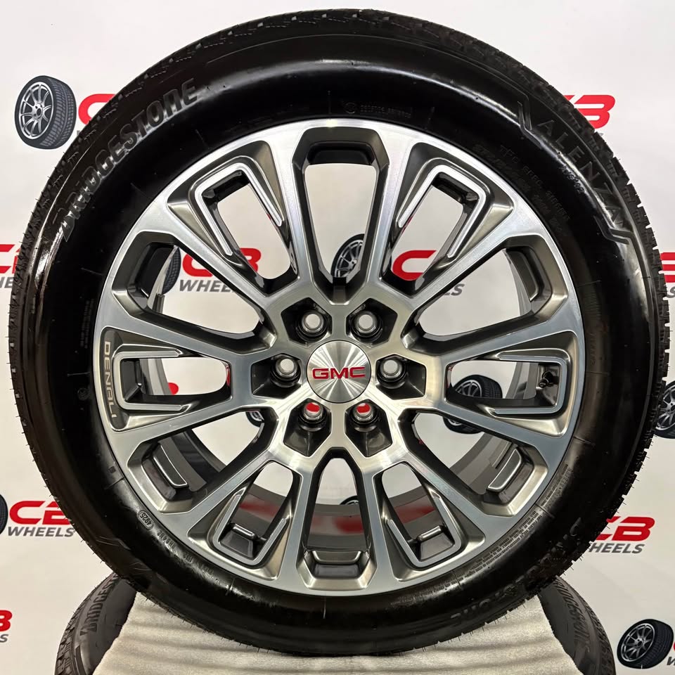 GMC Yukon Denali 22" OEM Machined Charcoal Takeoff Wheels and Tires