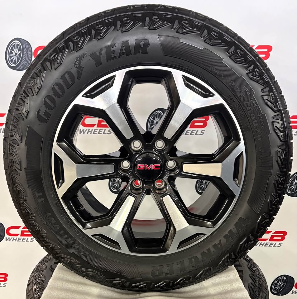 GMC Yukon AT4 20" OEM Machined Gloss Black Takeoff Wheels and Tires