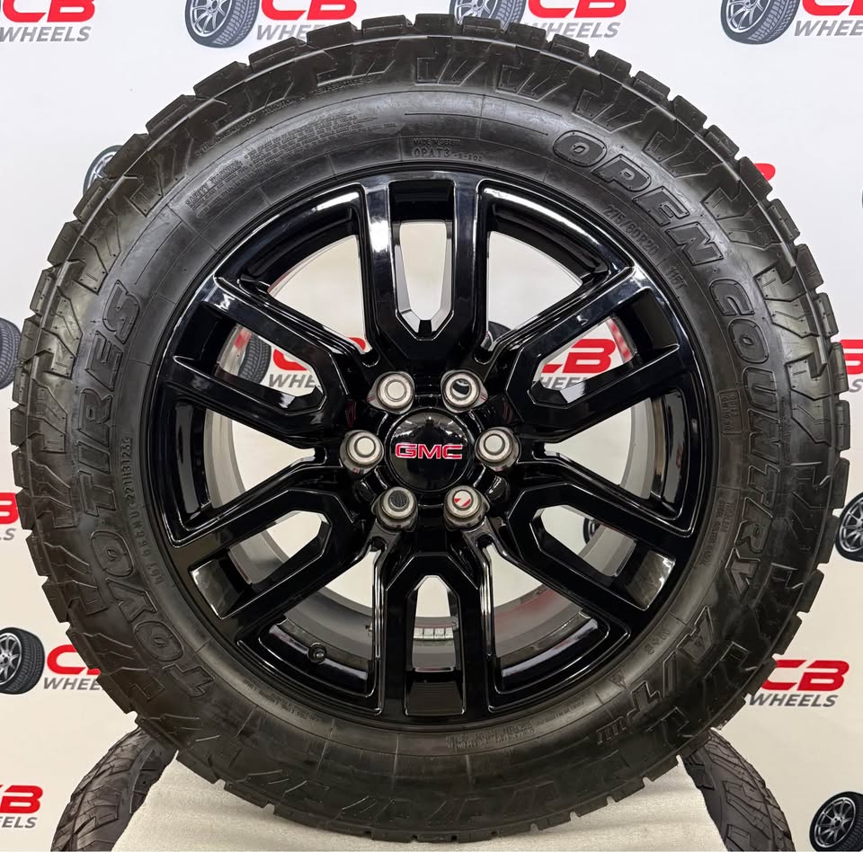 GMC Sierra 1500 Elevation 20" OEM Gloss Black Takeoff Wheels and Tires